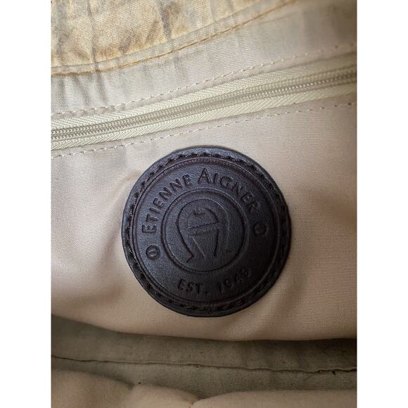 Vintage Etienne Aigner Bag Purse Natural Woven - Picture 8 of 10